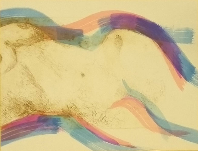 Modelka zos ASP - Model of ASP<br>
      tech.: meki verniks - soft varnish + ecoline<br>
      44x57 cm <p class='nosee'>pop art, art, grafika, graphics, Luca Maro, Marek Lukac, zensky akt, female act, meki verniks, soft varnish, weicher Lack, vernis doux, barniz suave</p>