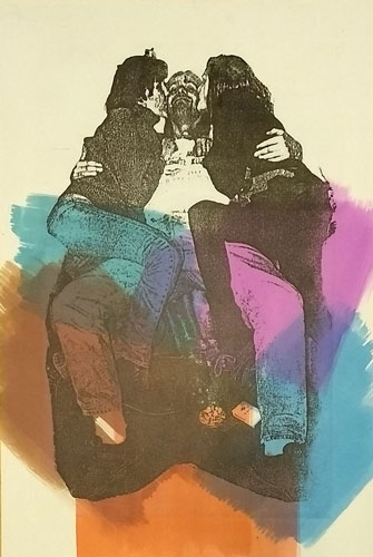 Akademik - Boarding school<br>
        tech.: kameňodruk - lithography + ecoline<br>
        79x53 cm <p class='nosee'>pop art, art, grafika, graphics, Luca Maro, Marek Lukac, vojna, war, colored, color, litografia, lithography, Lithografie, lithografie, litografía</p>
