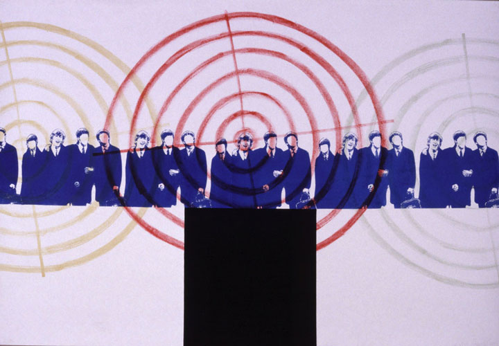 John Lennon<br>
      tech.: kameňodruk & šablona - lithography & matrix<br>
      70x100 cm <p class='nosee'>John Lennon, pop art, art, i am shot, Beatles, grafika, graphics, Luca Maro, Marek Lukac, litografia, lithography, Lithografie, lithografie, litografía</p>