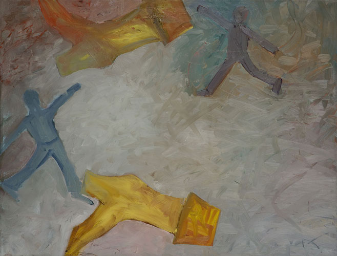 Buti Elvisa - Boots of Elvis<br>
      tech.: oľej - oil<br>
      65x85 cm