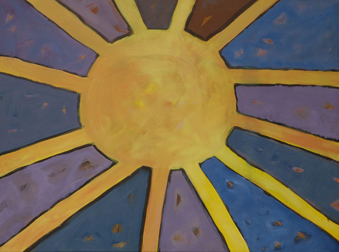 Slunko - Sun<br>
      tech.: oľej - oil<br>
      65x85 cm